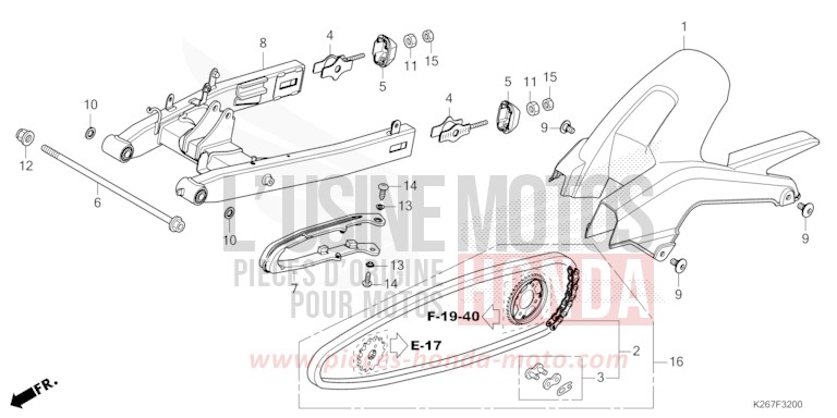 SCHWINGE von MSX GROM A MAT GUNPOWDER BLACK METALLIC (NH436) von 2022